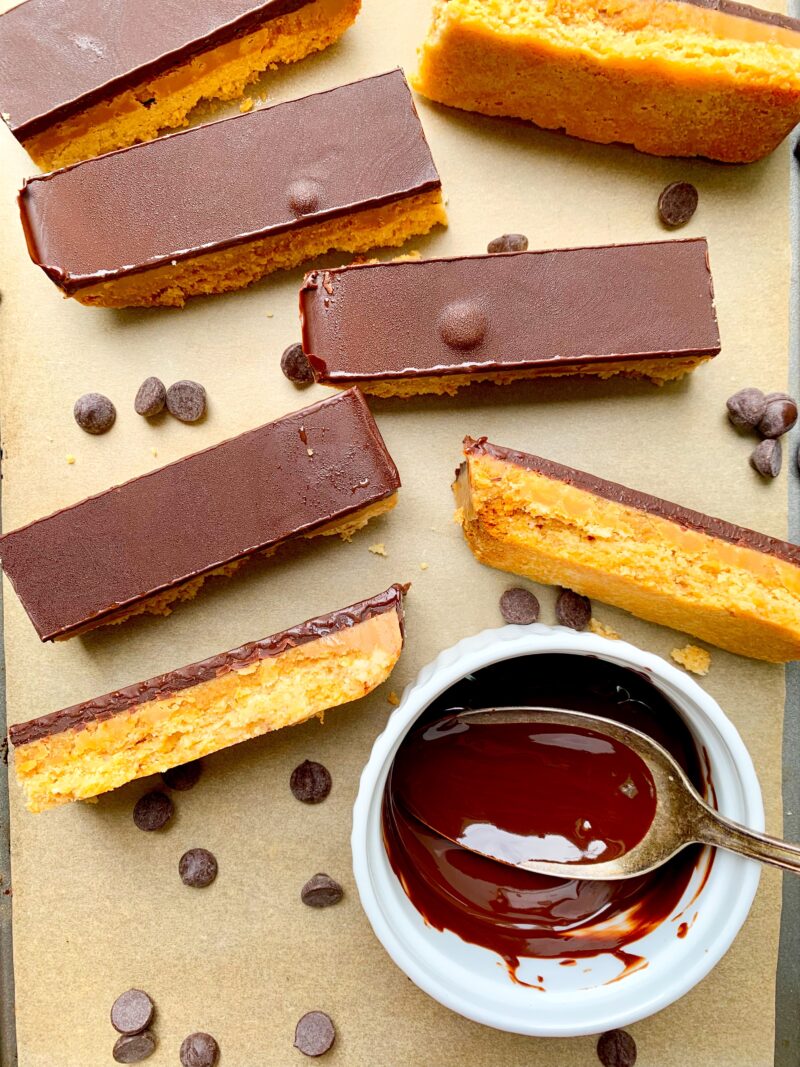 Chocolate candy bars.