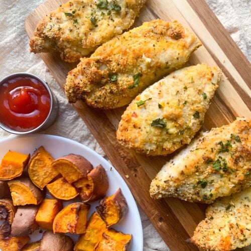 Baked chicken tenders.