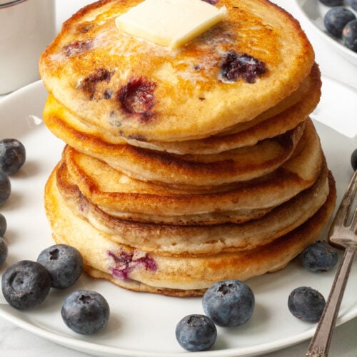 Healthy blueberry pancakes.