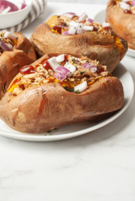 Stuffed sweet potatoes.