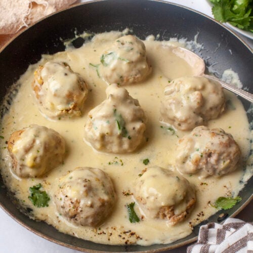 Alfredo meatballs.