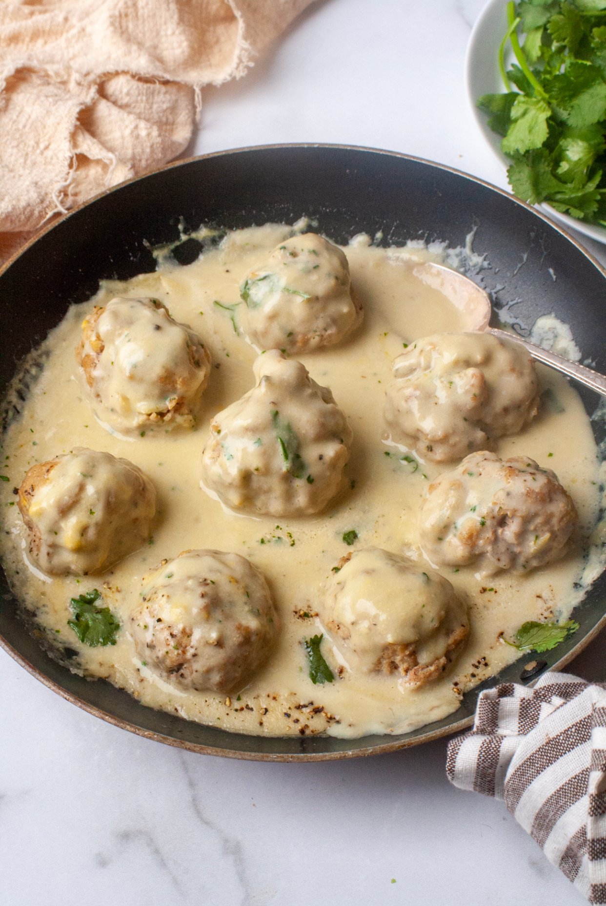 Alfredo meatballs.