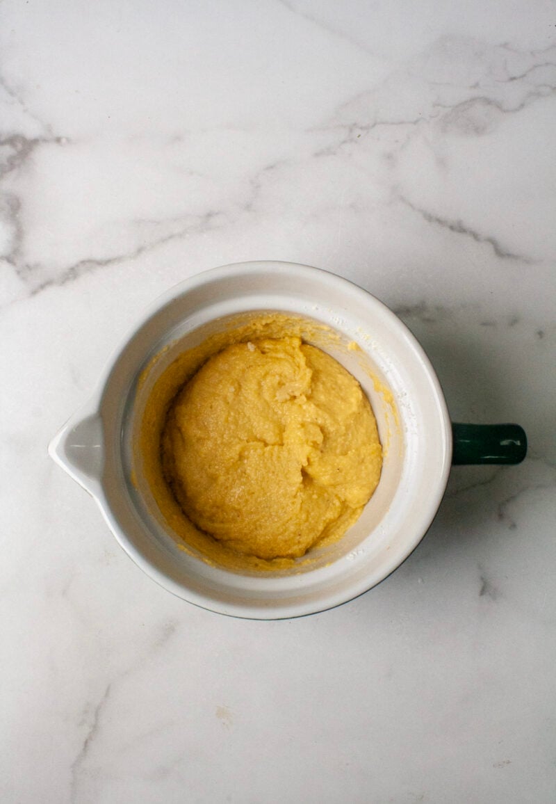 Bowl of muffin batter.