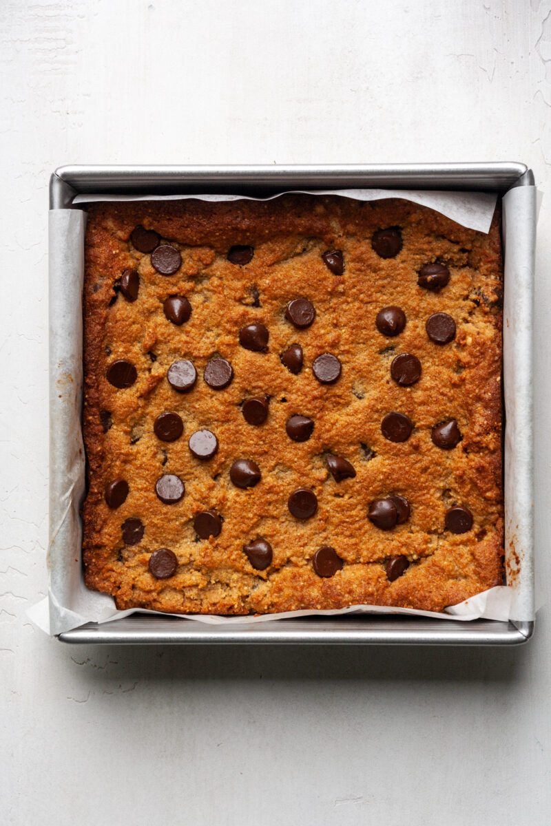 Baked blondies.