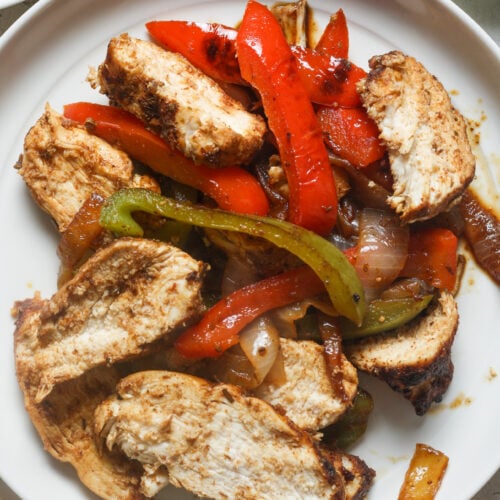 Chicken fajitas.