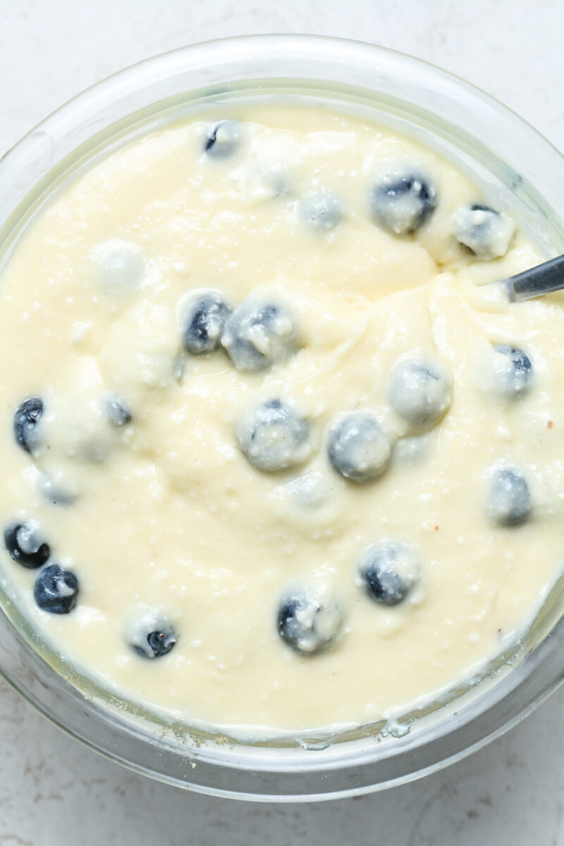 Creamy blueberry mixture.