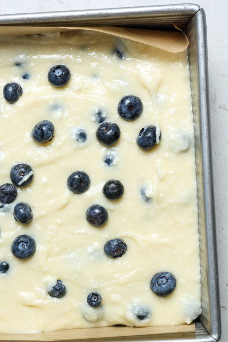 Blueberries in pan.