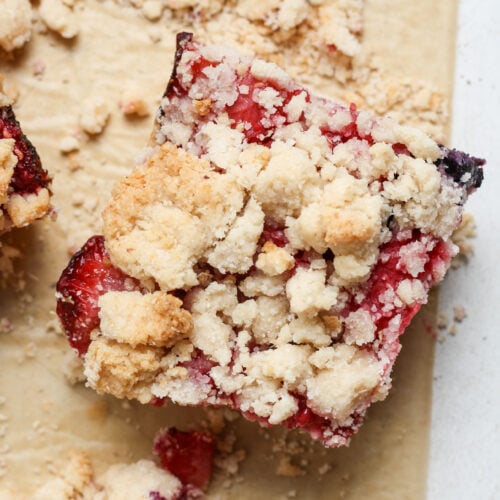 Strawberry crumble bars.