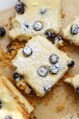 Blueberry cheesecake bars.
