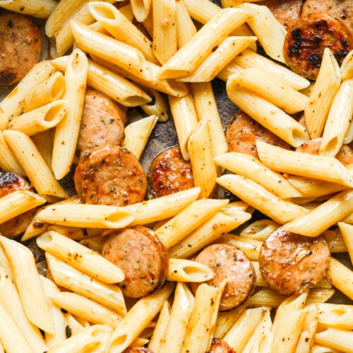 Chicken sausage pasta.