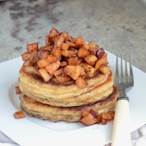 Buttermilk-Pancakes-with-Cinnamon-Apples-on-100-Days-of-Real-Food-1