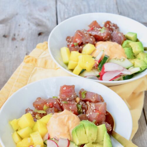 DIY Tuna Poke Bowls on 100 Days of Real Food