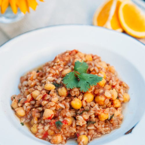 chickpea and farro stew
