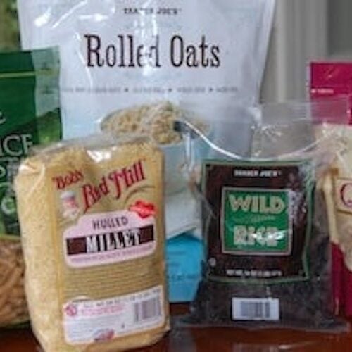 Ingredients to make a quinoa salad