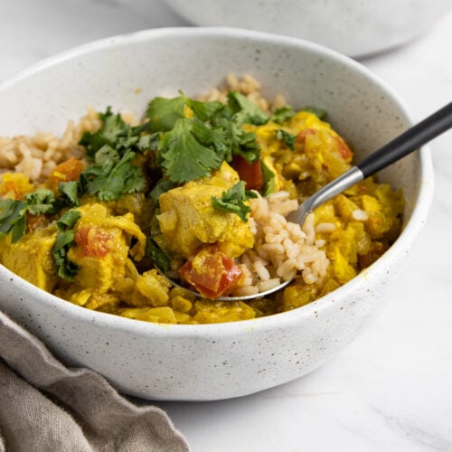 Coconut curry chicken.