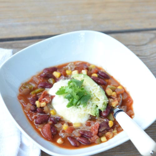 Slow Cooker Meatless Chili on 100 Days of Real Food