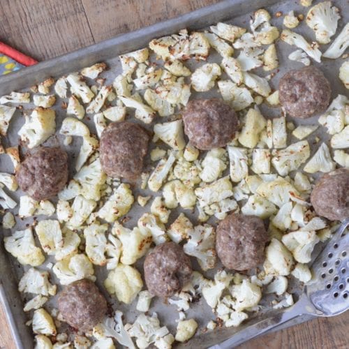 Sheet Pan Cumin Meatballs and Cauliflower