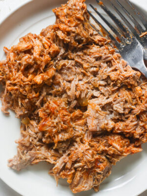 Dutch oven pulled pork.