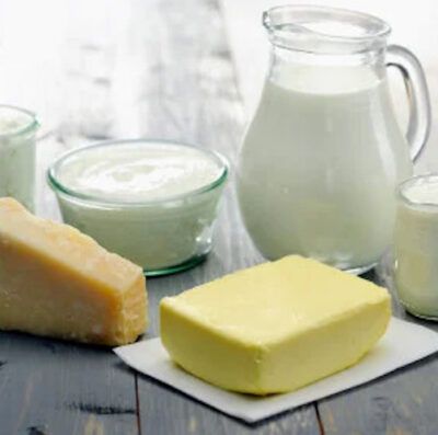 Dairy products on a table