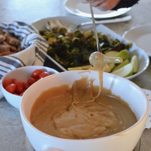 Easy Fondue with Roasted Veggies 1