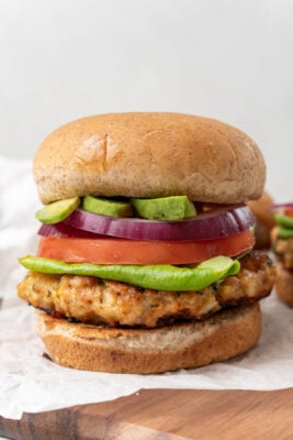 Ground chicken burgers.
