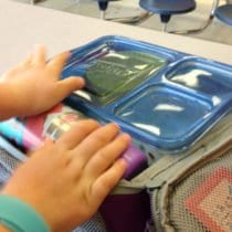 Putting lunch containers back in the lunch box