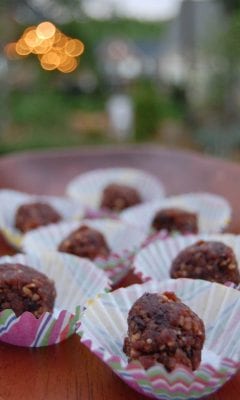 Homemade chocolate tortes rolled into balls. 